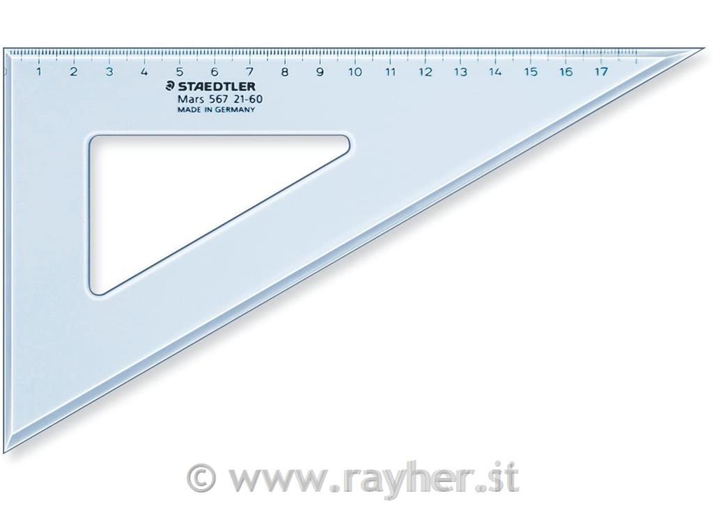 Squadra da disegno 21cm 60o/30o azzurro