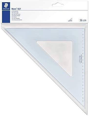 Squadra da disegno 36cm 45o/45o azzurro