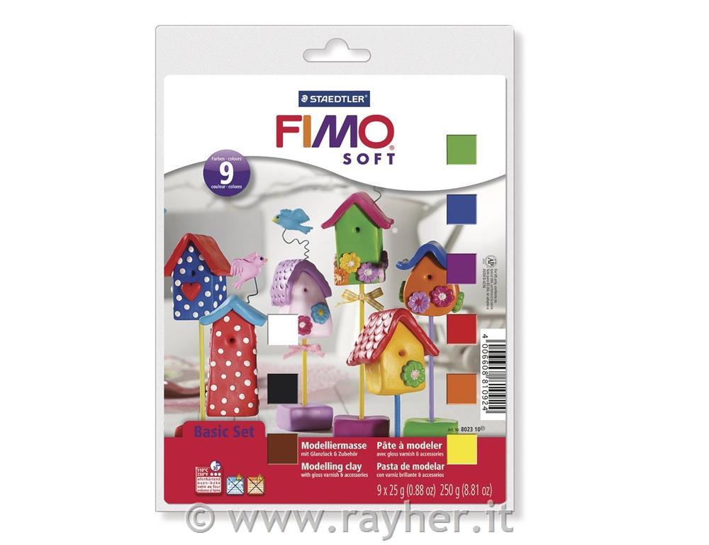 FIMO Soft set base9 pan. di 25g,flaconico di smalto lucido