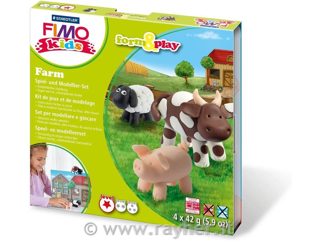 FIMO Kids set fattoria4x42g, bastoncino per modellare