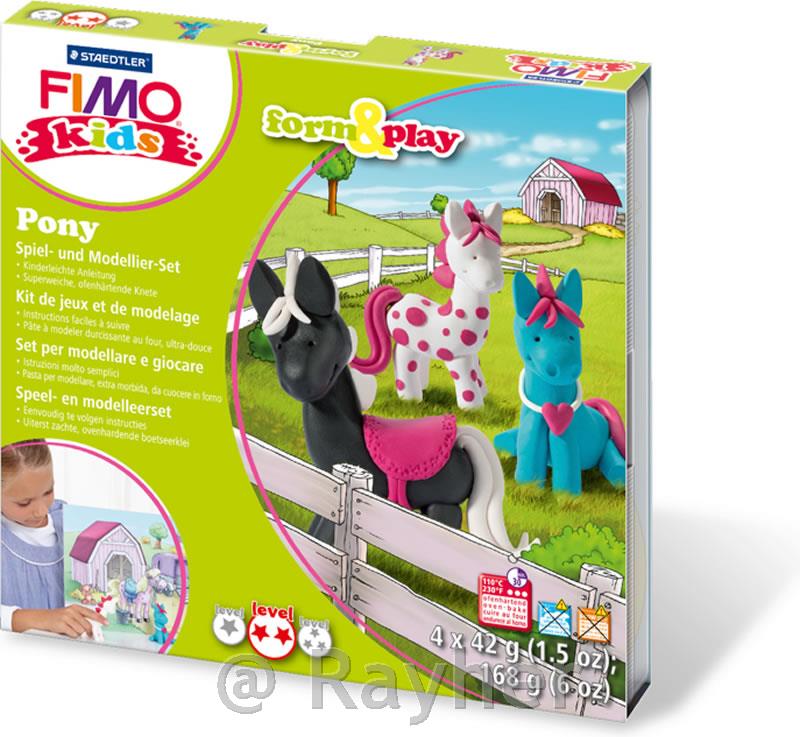 FIMO Kids set pony4x42g, bastoncino per modellare