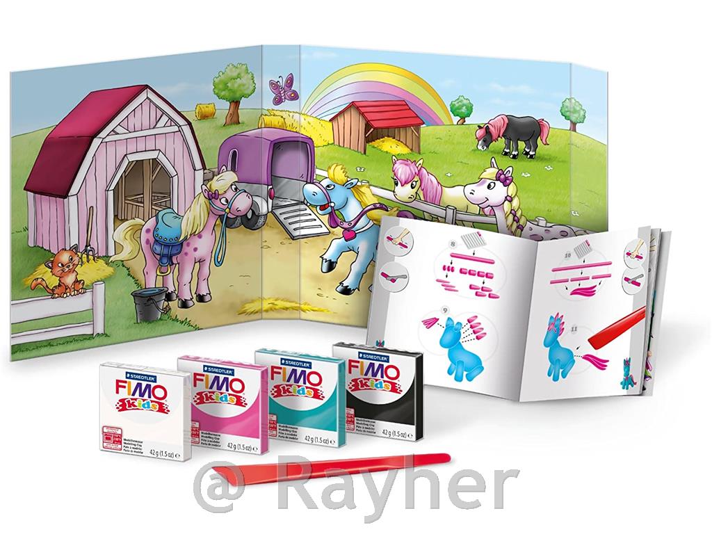 FIMO Kids set pony4x42g, bastoncino per modellare
