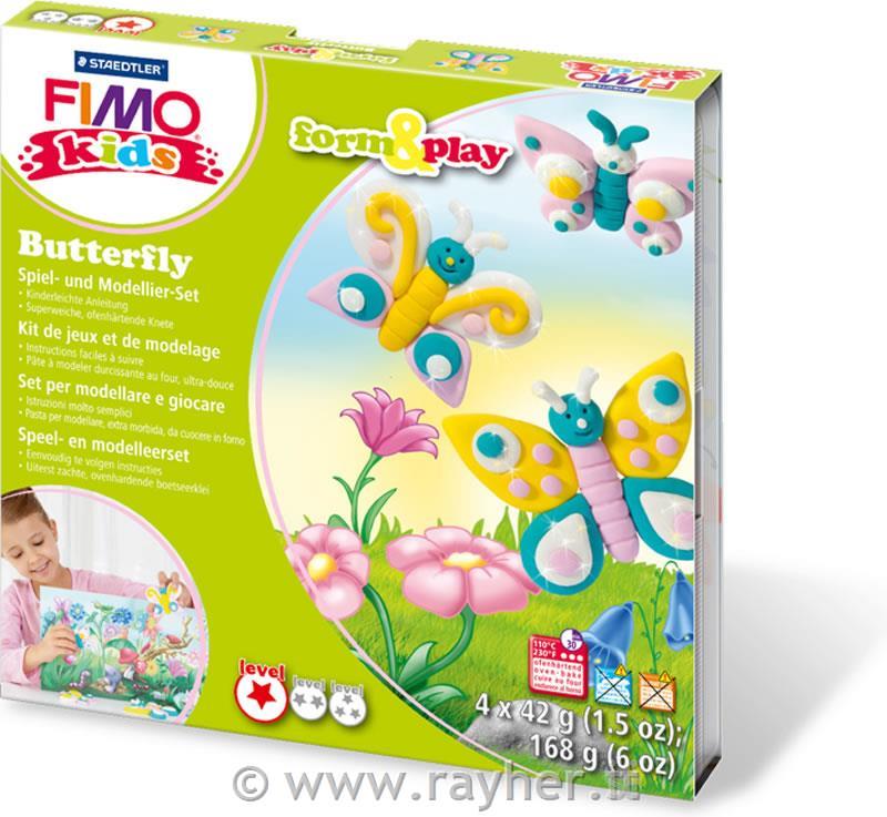 FIMO Kids set farfalla4x42g, bastoncino per modellare