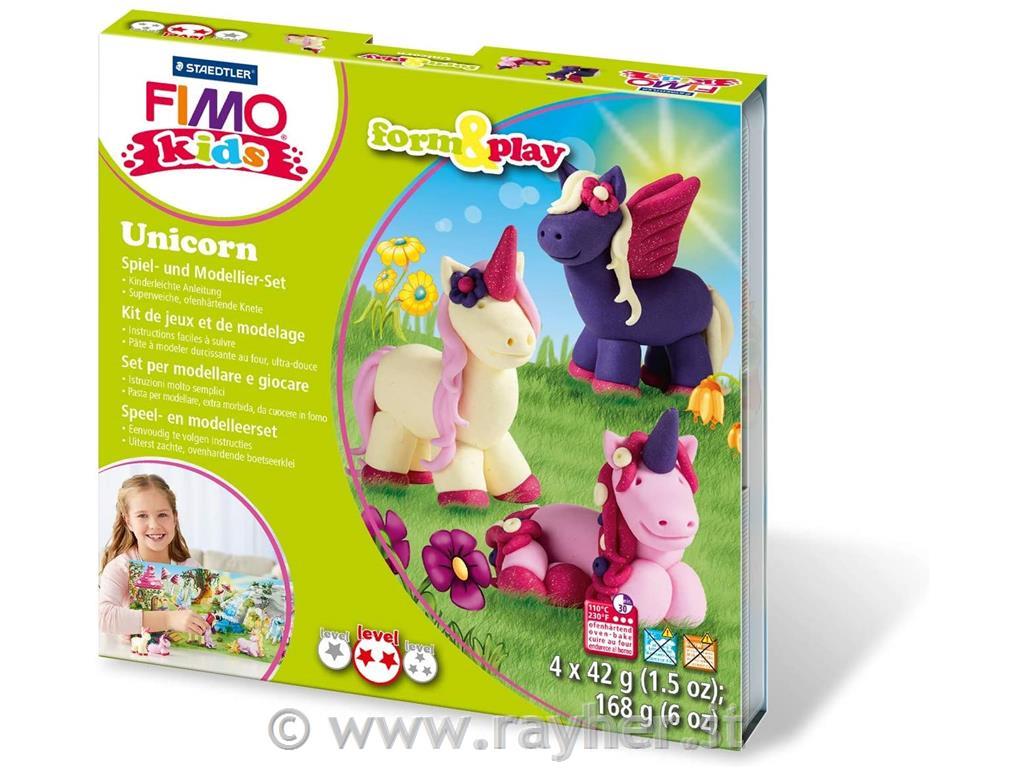 FIMO Kids set Unicorn4x42g, bastoncino per modellare