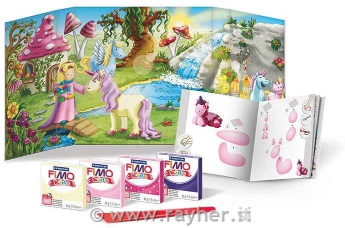 FIMO Kids set Unicorn4x42g, bastoncino per modellare