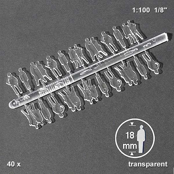Figure silhuete 1:100 h=18 mm, prozorne, 40 kosov