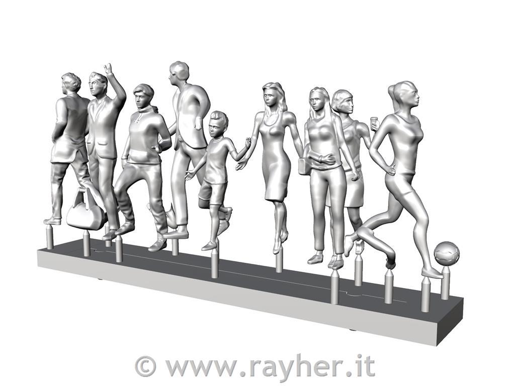 HERMOLI WALKING FIGURES 1:50H = 36 MM, WHITE 18 pcs9 TYPES