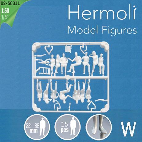 Figure sedute 1:50 h=36 mmBianche, 15x