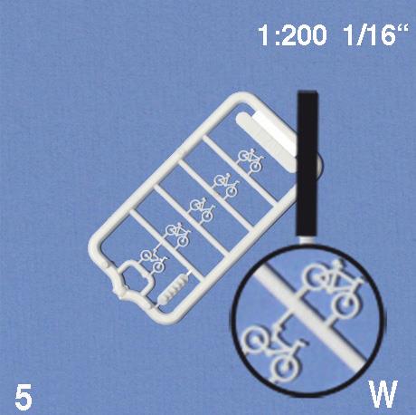 Biciclette 1:200Bianche, 5x