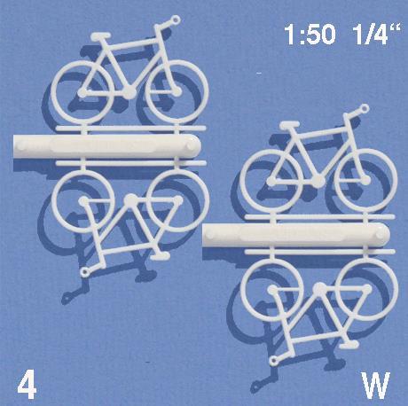 BICYCLES 1:50, WHITE 4 pcs