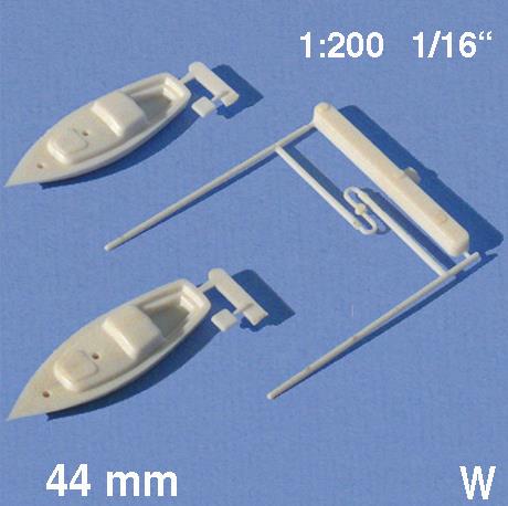 Barca a vela con albero L=44 mmBianca