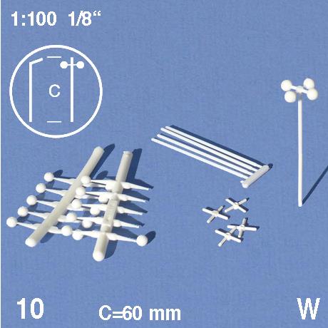 LANTERNS 1:100H = 80 MM, WHITE4 LAMPS