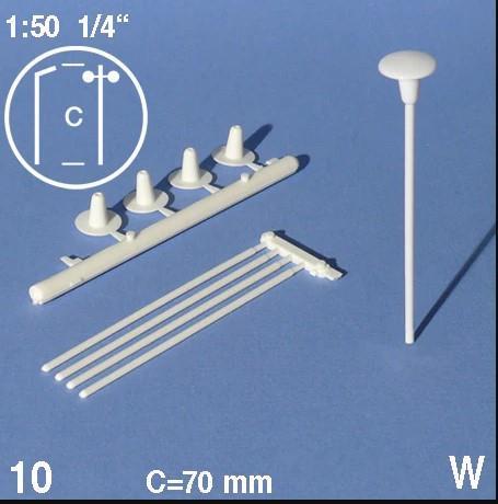 Lampione stradale 1:100 h=70 mm10 pcs