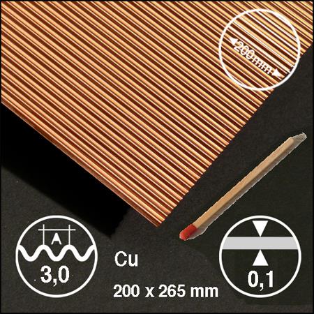 Lastra rame ondulata L=3,00 mm200 x 295 mm