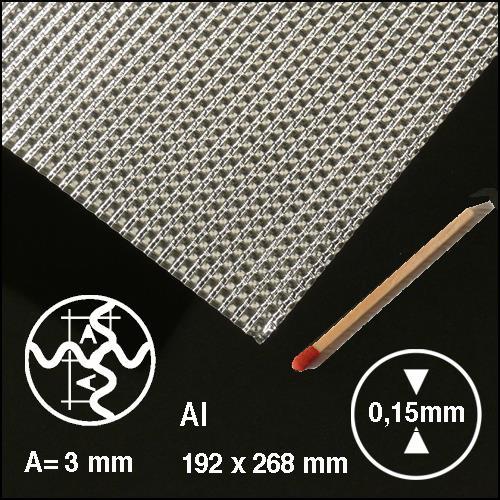 Kovinska plošča valovita aluminij L=3,00 mm, 200 x 295 mm