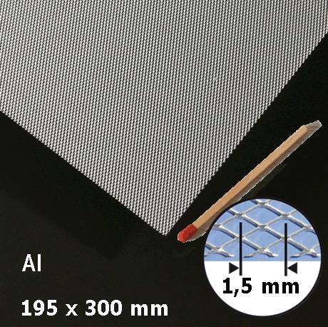 Kovinska plošča aluminij H= 1,5 mm, 195 x 300 mm