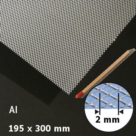 Kovinska plošča aluminij H= 2,0 mm, 195 x 300 mm