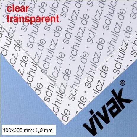 PET-G SHEET, CLEAR 1 mm 400 x 600 mm