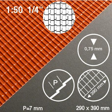 Strešniki standardni 1:50 h= 7,0 mm, 291 x 390 mm, debelina