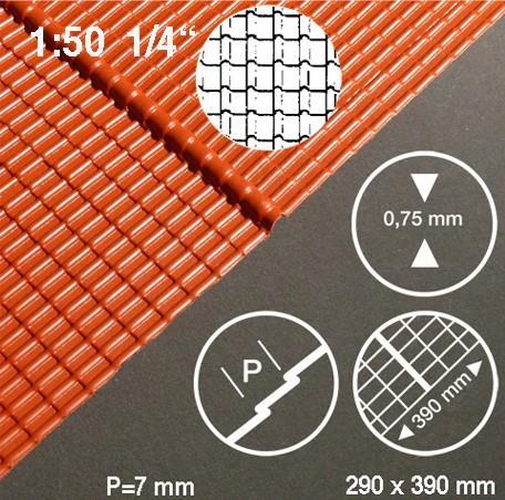 Tegole romane 1:50 h=7,0 mm292 x 390 mm, spessore 0,75 mm