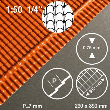 Strešniki romanski 1:50 h= 7,0 mm, 292 x 390 mm, debelina 0,