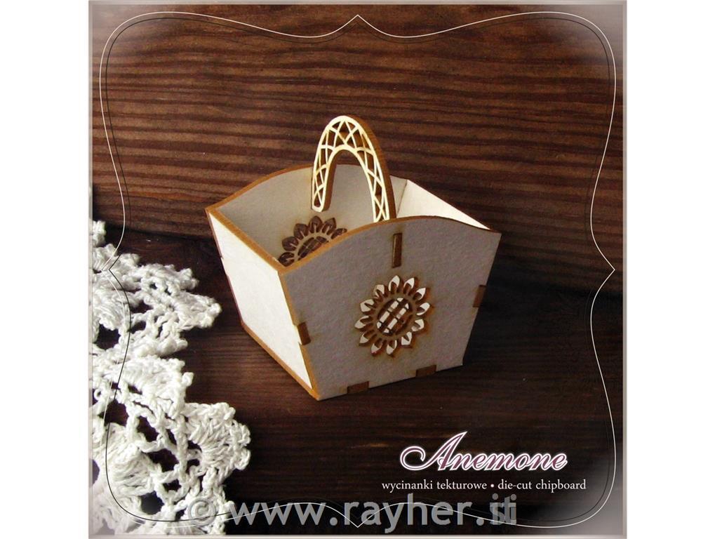 INTAGLI DI CARTONLEGNO, CESTINO/FIORE3D