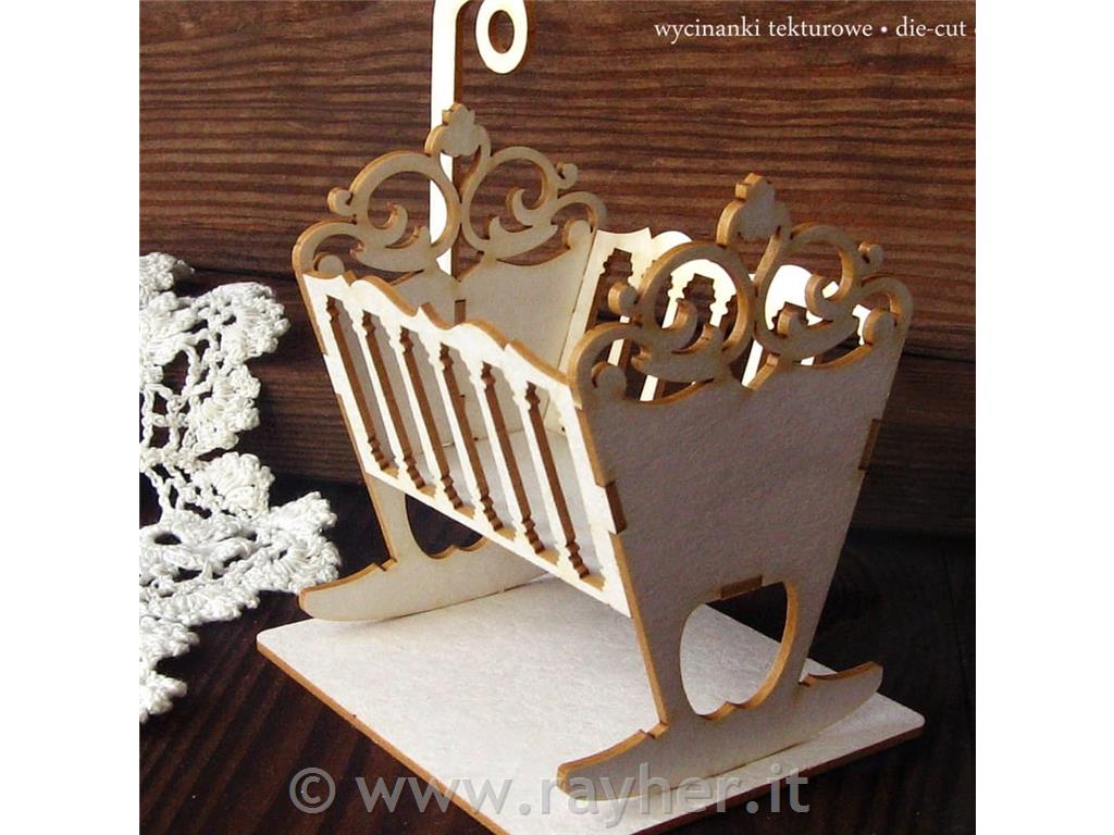 INTAGLI DI CARTONLEGNO, CULLA CONMANICO, 3D