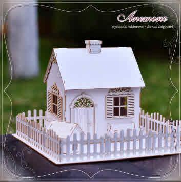 IZREZ IZ LEPENKE, 3D, HIŠA Z VRTOM, OGRAJO & PASJO UTO