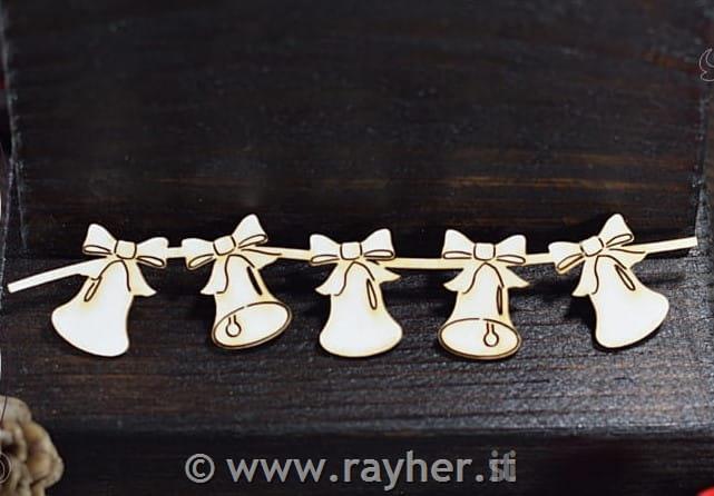 INTAGLI DI CARTONLEGNO, GHIRLANDACON CAMPANELLI