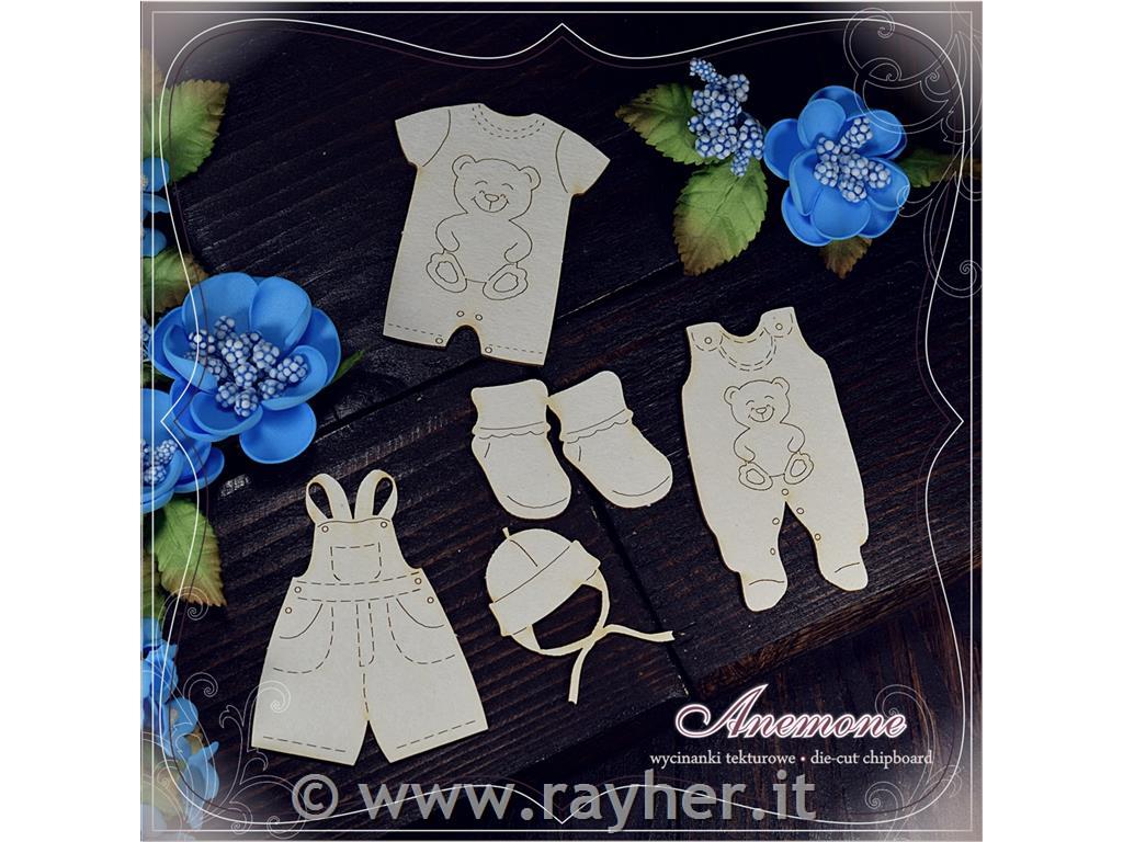 IZREZ IZ LEPENKE,OBLEKE ZA NOVOROJENČKA, ZA FANTKA, SET 5