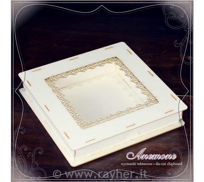 INTAGLI DI CARTONLEGNO, SCATOLACON CORNICE DECO