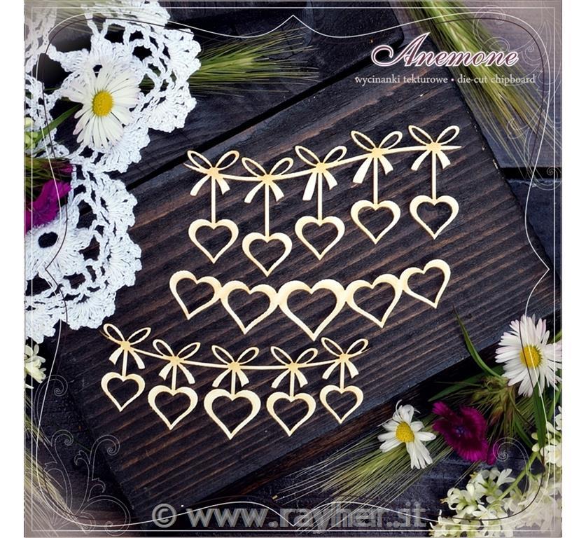 IZREZ IZ LEPENKE,GIRLANDA SRČKOV, SET 3