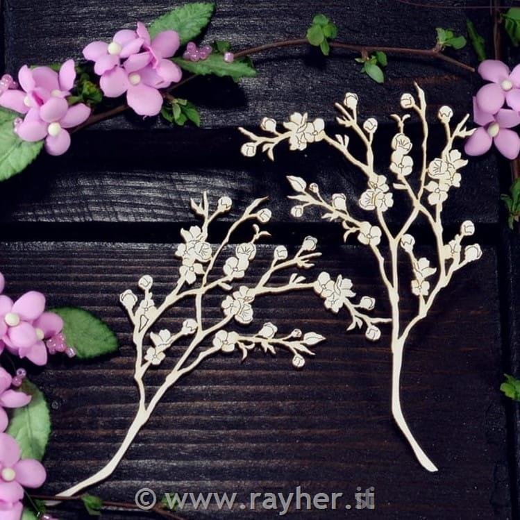INTAGLI DI CARTONLEGNO, Rami di alberiin fiore