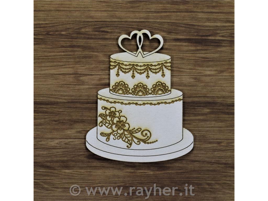 Izrez iz lepenke, Poročna torta s srci