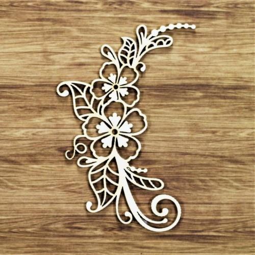 INTAGLI DI CARTONLEGNO,Ornamento con fiori