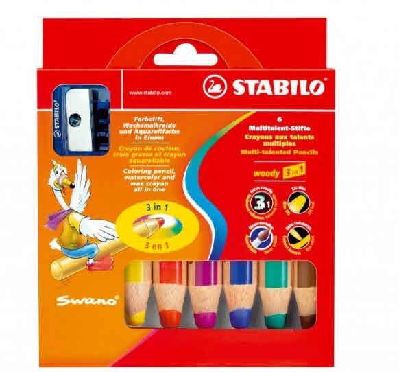 STABILO WOODY MATITE 3 IN 1 1/6+ Temperamatiteset 1/6