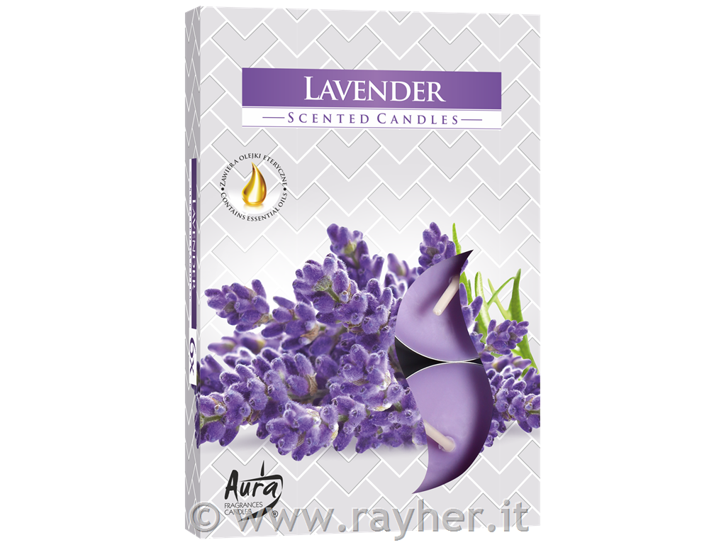 Čajne svečke, sivka, set 6