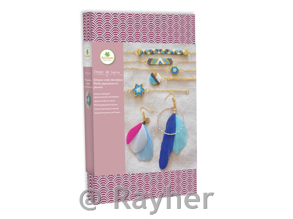 Set creativo Atelier de bijoux, Gioiellicon perline giapponesi e piume