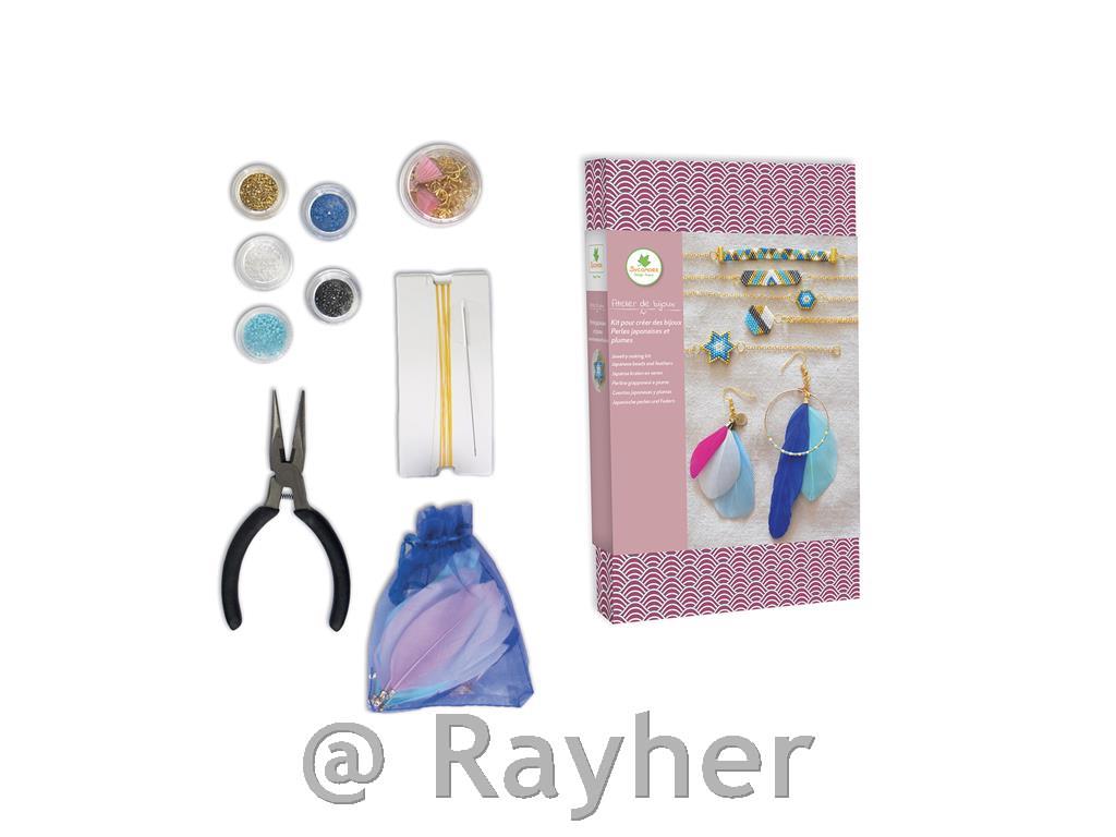 Set creativo Atelier de bijoux, Gioiellicon perline giapponesi e piume