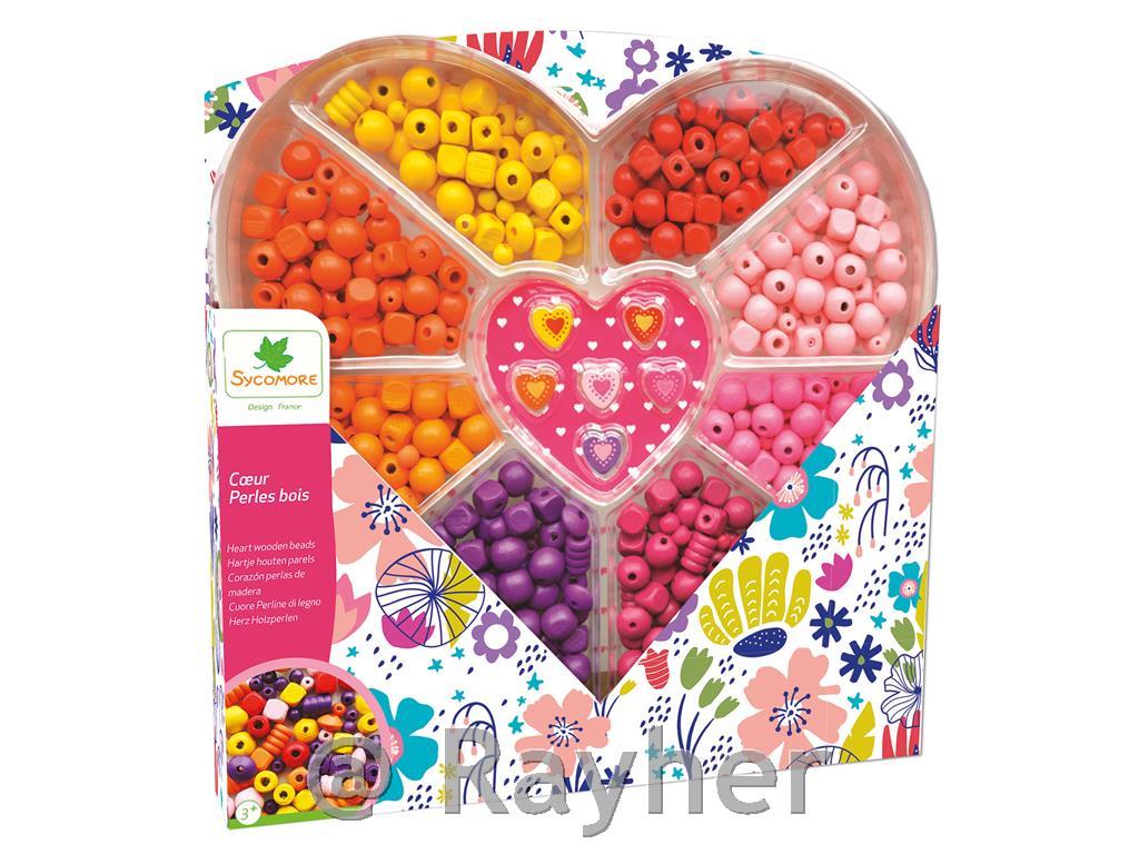Perle in legno a forma di cuore