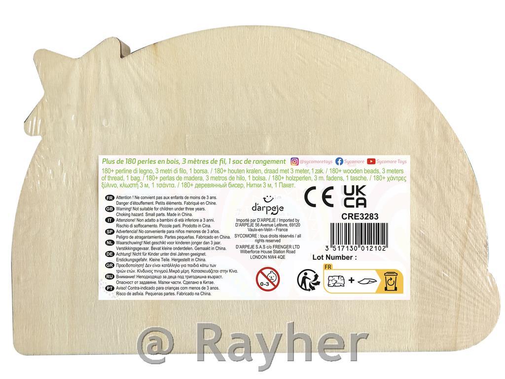 Set creativo perle in legno, Arcobaleno