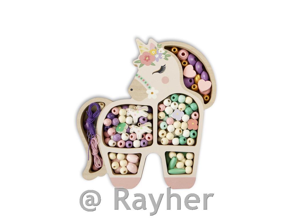 Set creativo perle in legno, Unicorno