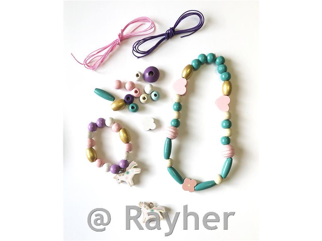 Set creativo perle in legno, Unicorno