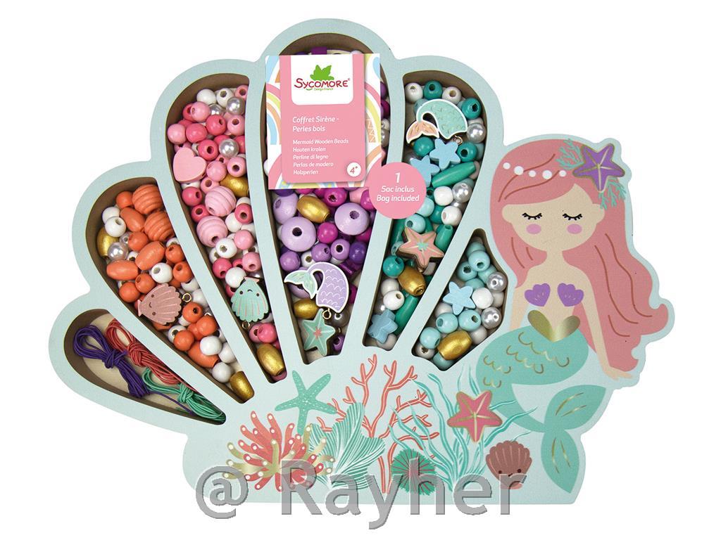 Set creativo perle in legno, Sirena