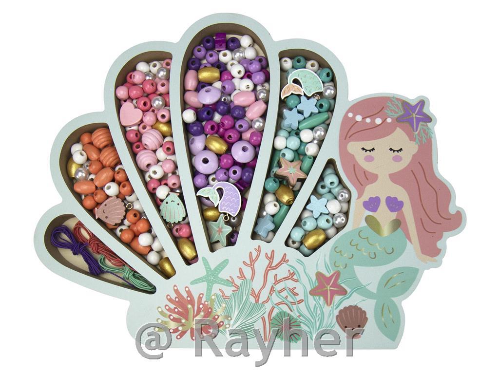 Set creativo perle in legno, Sirena