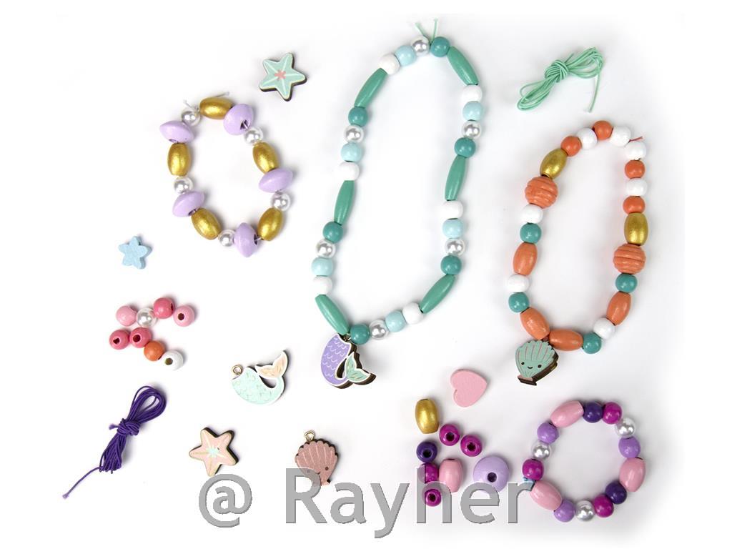 Set creativo perle in legno, Sirena