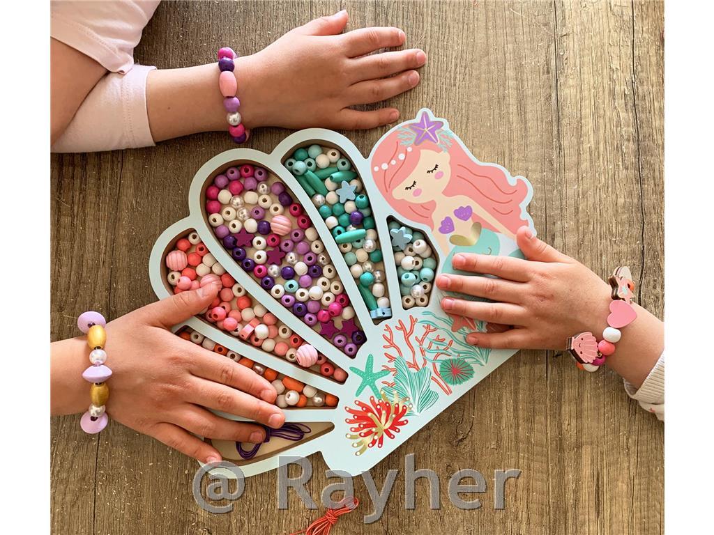 Set creativo perle in legno, Sirena