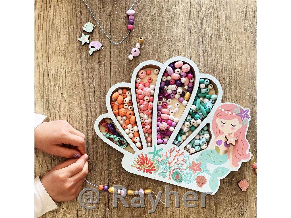 Set creativo perle in legno, Sirena