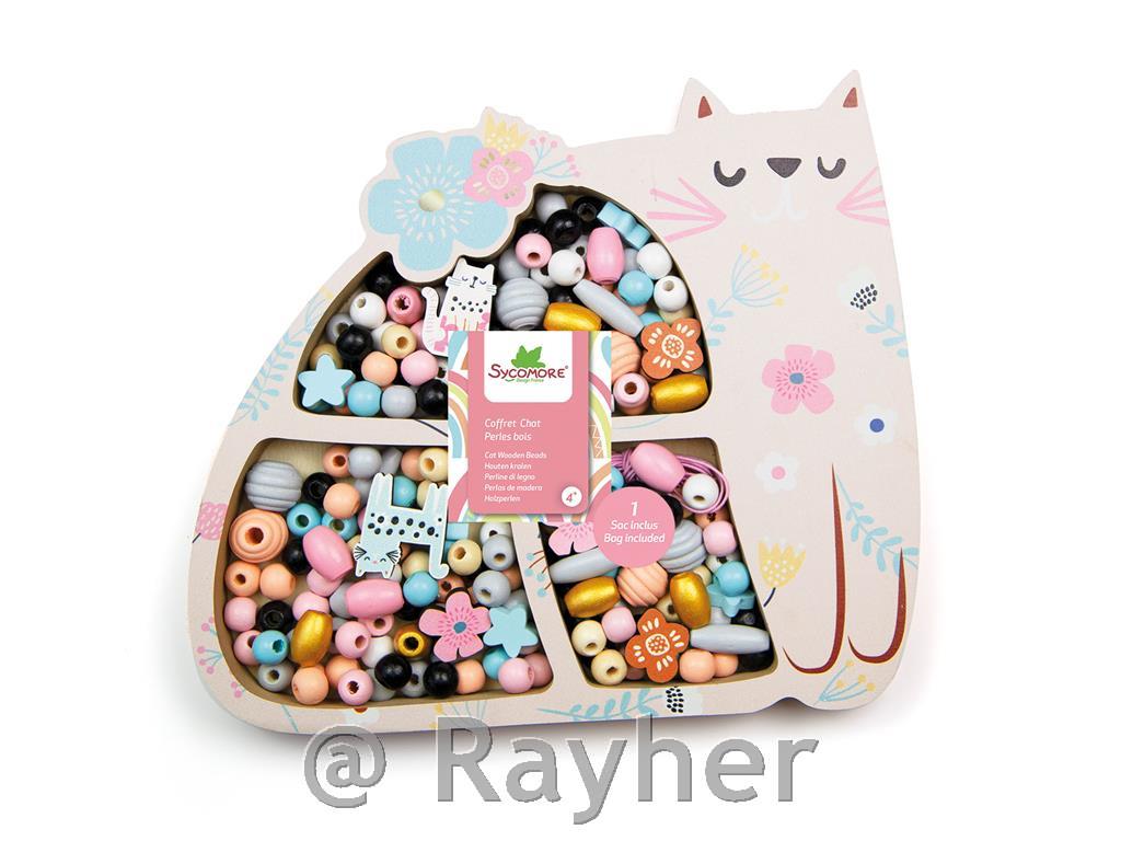 Set creativo perle in legno, Gattino