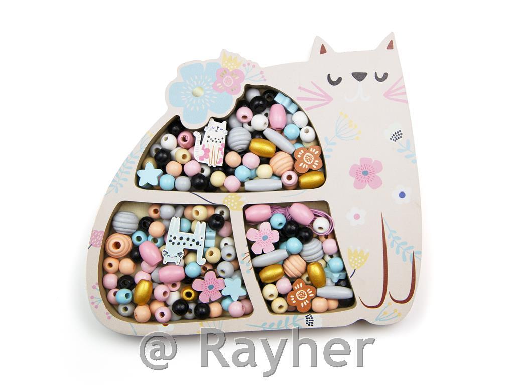 Set creativo perle in legno, Gattino